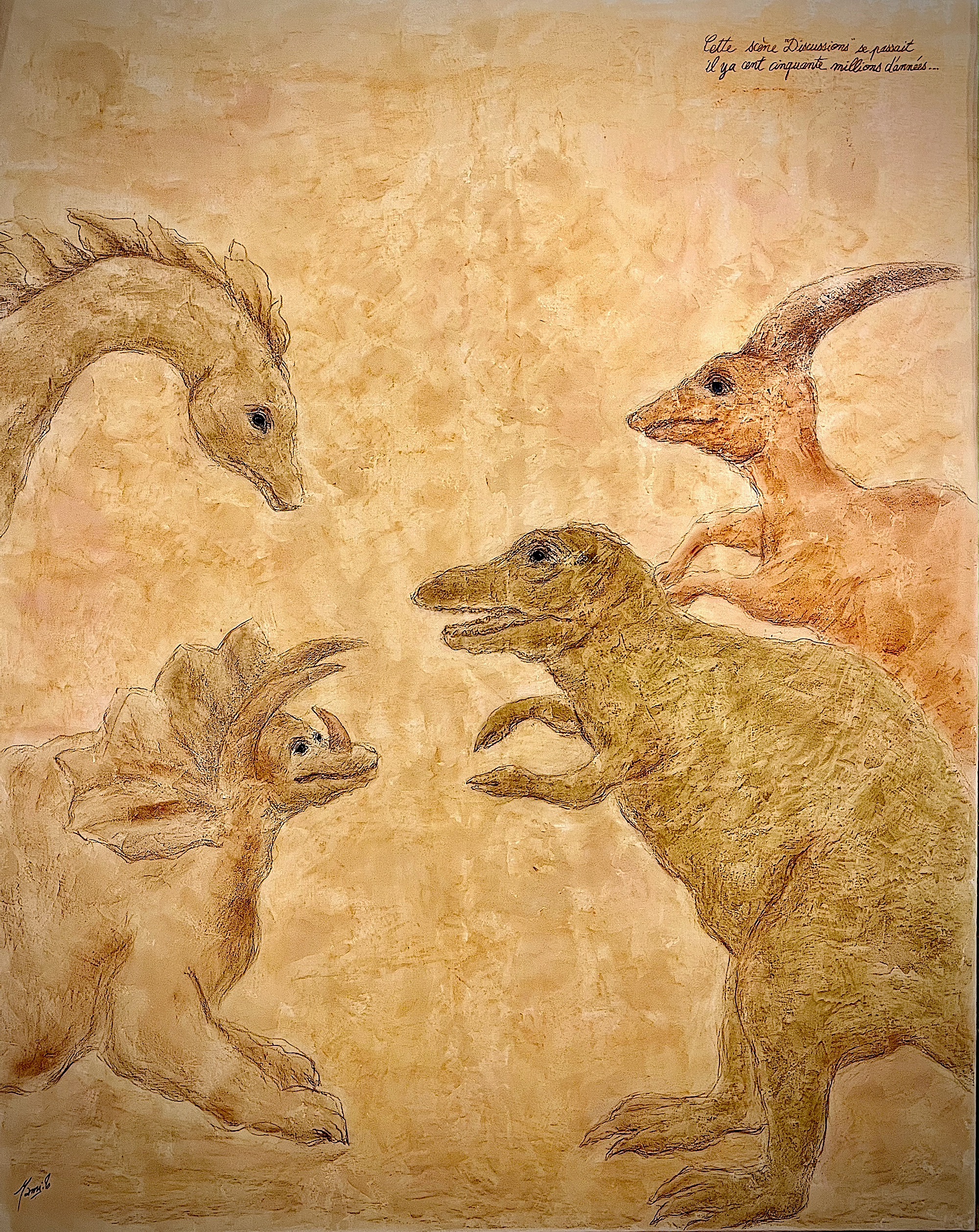 MAMI Images et Poésie, Histoires de Dinosaures ( 160 x 130 cm )